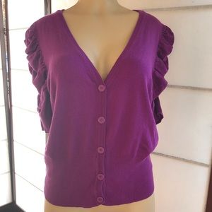 Worthington Ruffle Sleeve Cardigan LARGE
